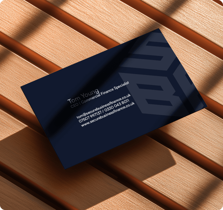 Secure Business Finance business card mockup.