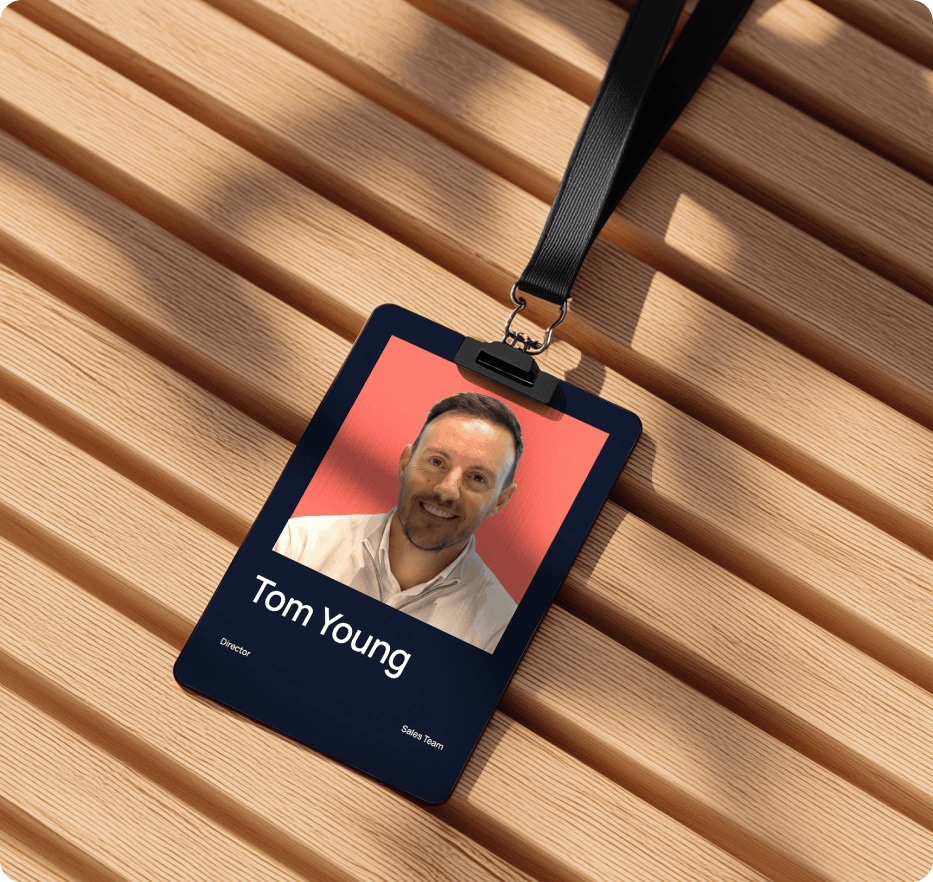 Secure Business Finance identification card mockup.