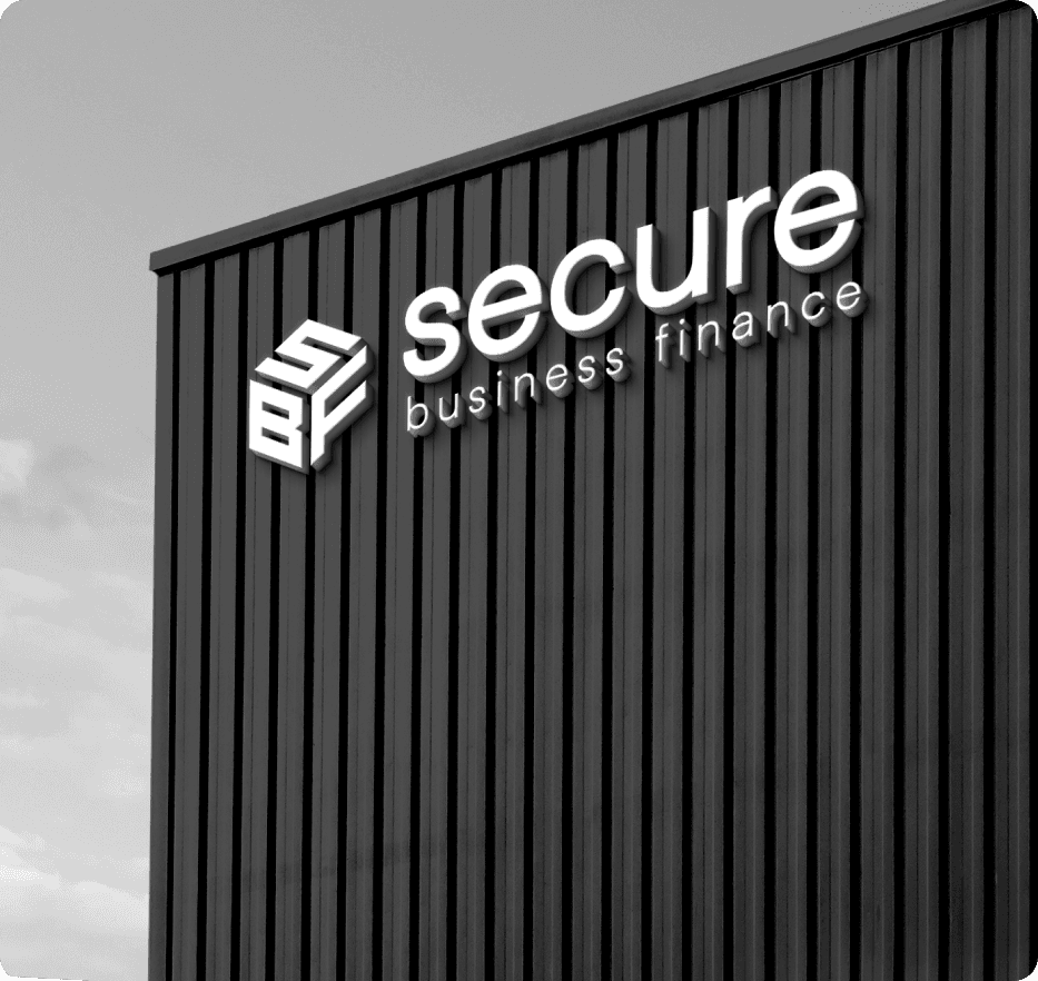 Secure Business Finance building signage mockup.
