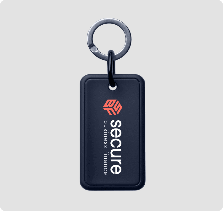 Secure Business Finance key ring mockup.